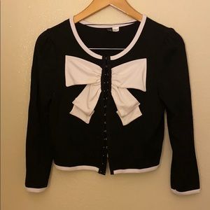 Black and white ribbon cardigan
